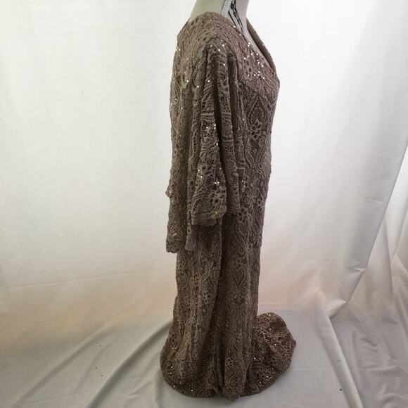 Blu Sage Sequin Gown Taupe 12 - Picture 14 of 16